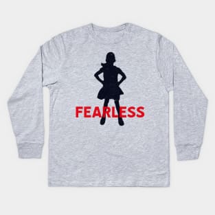 Fearless Girl Silhouette Kids Long Sleeve T-Shirt